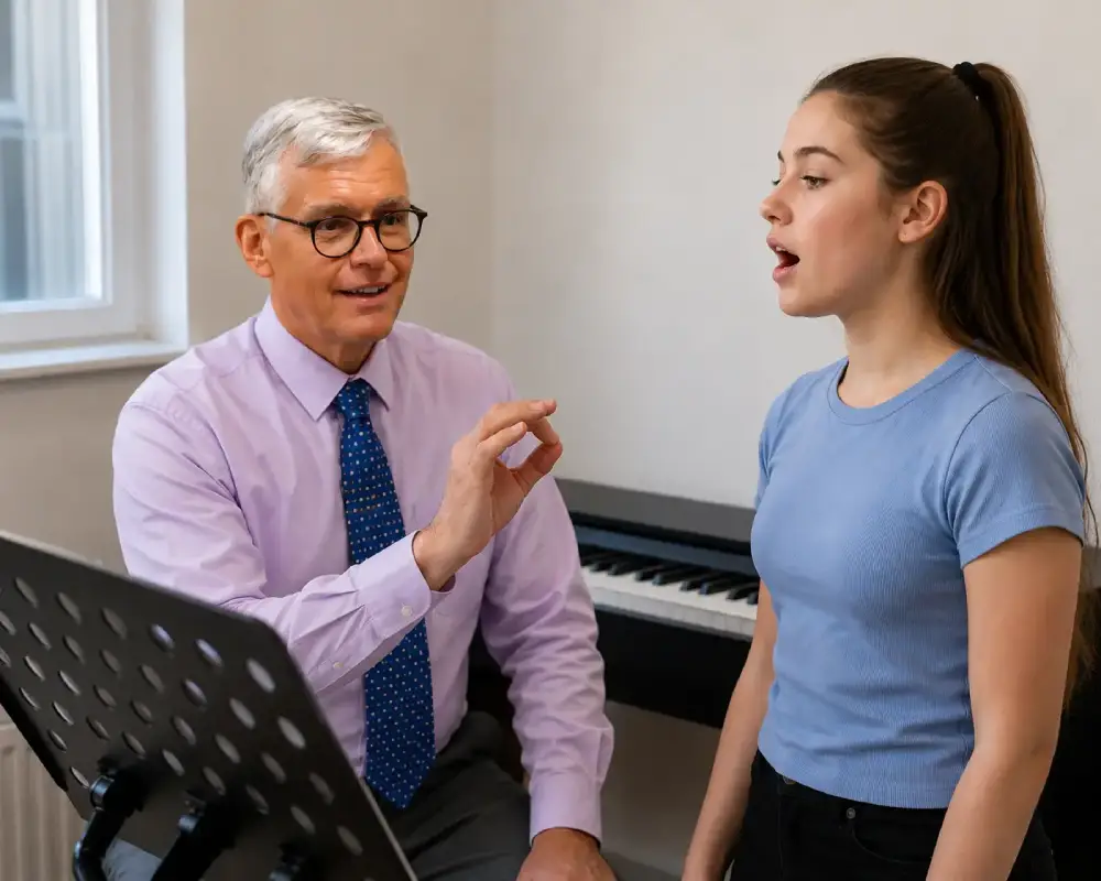 Singing Teacher Chorley teaching a young student