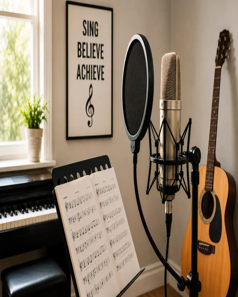 Professional singing lesson equipment at Chorley School of Voice